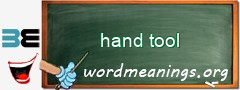 WordMeaning blackboard for hand tool